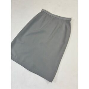 Vintage GMI Gray Pencil Midi Skirt Women Size 10 Waist Lightweight Office